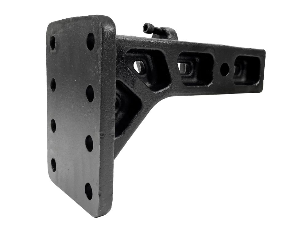 Pintle Hook Mount with Rattle Reducer fits 2 1/2 Inch Receiver Hitch - 24,000 Gross Tow Capacity